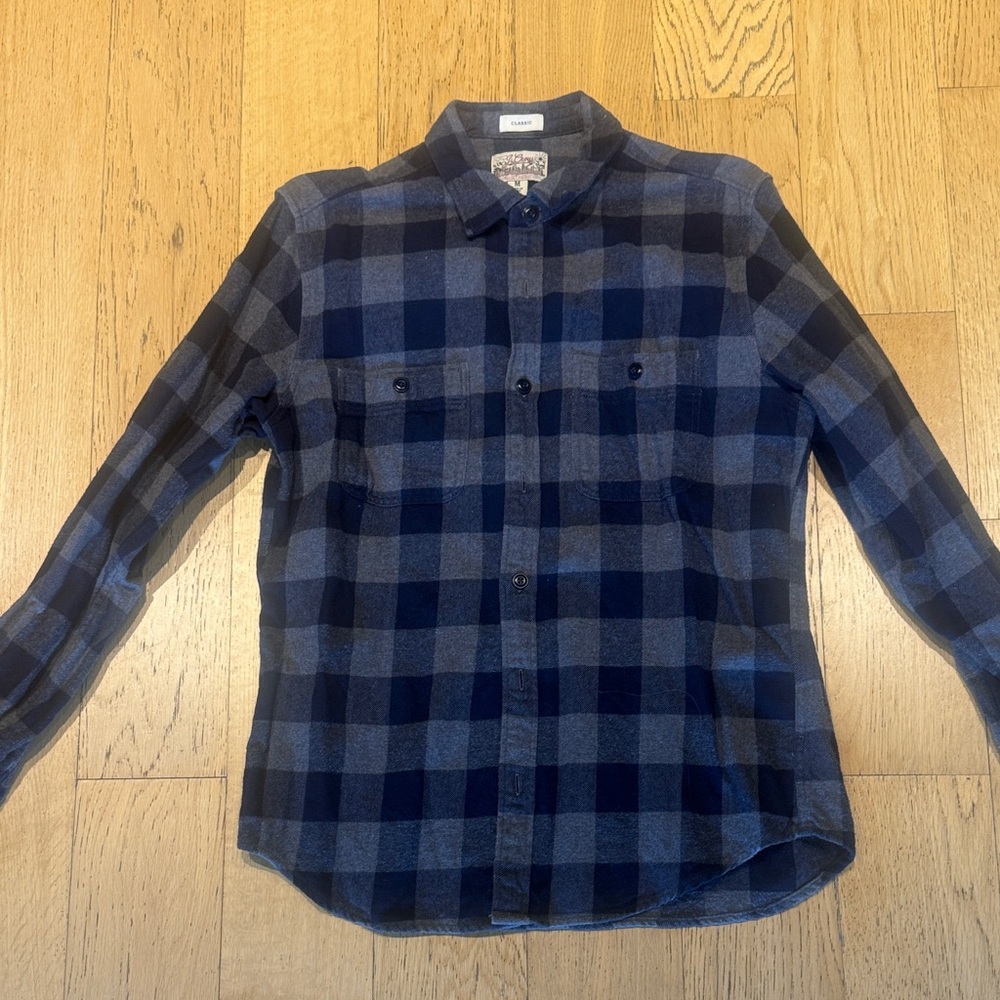 Classic Navy and Charcoal Plaid Shirt